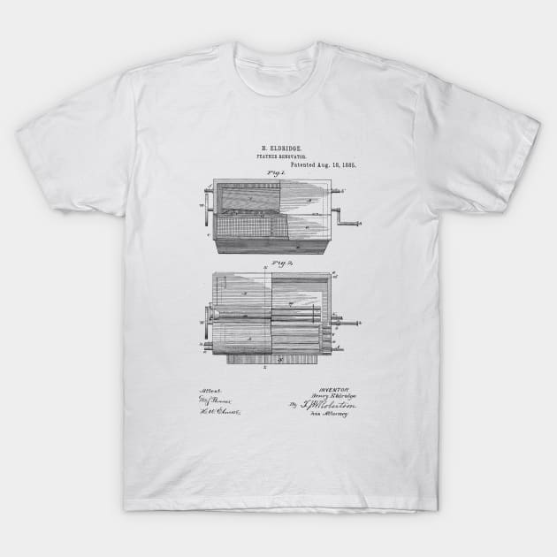 Feather Renovator Vintage Patent Hand Drawing T-Shirt by TheYoungDesigns